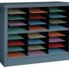 Zoro Select Horizontal Literature Organizer 24 Compartments, Gray