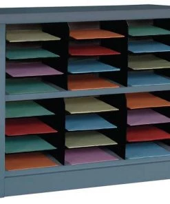 Zoro Select Horizontal Literature Organizer 24 Compartments, Gray