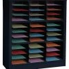 Zoro Select Horizontal Literature Organizer 36 Compartments, Black