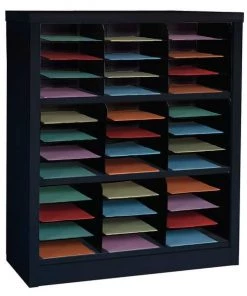 Zoro Select Horizontal Literature Organizer 36 Compartments, Black