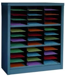 Zoro Select Horizontal Literature Organizer 36 Compartments, Gray
