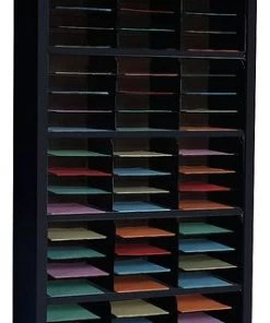 Zoro Select Vertical Literature Organizer 72 Compartments, Black