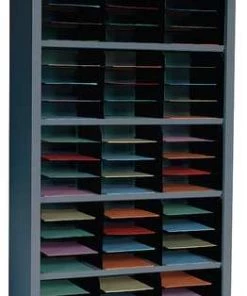 Zoro Select Vertical Literature Organizer 72 Compartments, Gray