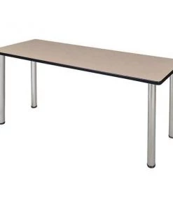 Kee Training Table, 60", Beige Chrome Legs