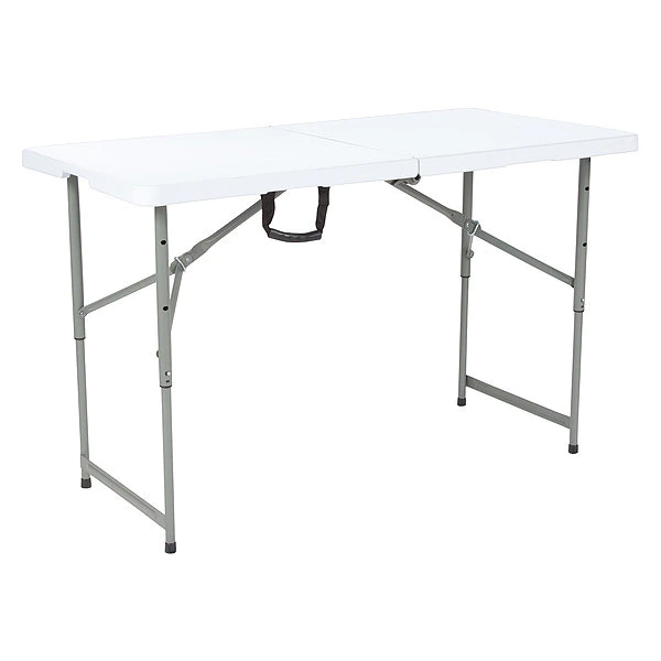 Flash Furniture Rectangle Folding Table, 23.5" W, 48" L, 29.5" H, Plastic Top, White