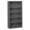 Tennsco Bookcase, Gray, Welded, 34-1/2"x13"x66"