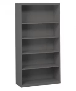 Tennsco Bookcase, Gray, Welded, 34-1/2"x13"x66"