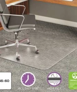 Deflecto Chair Mat 46"x60", Rectangular Shape, Clear, for Carpet