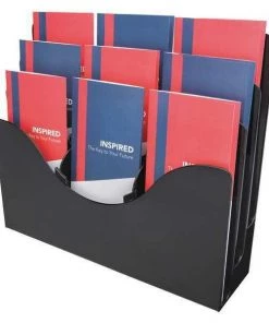 Deflecto Document Organizer, 6 Divider, 3 Tier, Blk