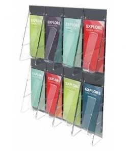 Deflecto Literature Holder, Wall-Mount, Clear/Black