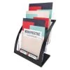 Deflecto Magazine Holder, 3 Tier, Black