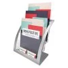 Deflecto Magazine Holder, 3 Tier, Silver