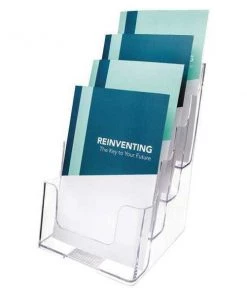 Deflecto Docuholder, 4 Pockets, Clear