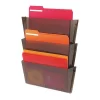 Deflecto Wall Pocket File, 3-Pocket, Smoke