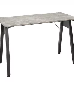 Ofm Table Desk, 47.24" D, 23.62" W, 28.94" H, Black/Concrete, Medium Density Fiberboard