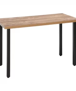 Ofm Table Desk, 47.24" D, 23.62" W, 28.94" H, Black/Knotty Oak, Medium Density Fiberboard