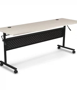 Essential Rectangle Economy Flipper Table, Gray Elm, 60" W, 29-1/2" H, Wood Top, Gray