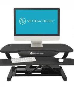Versa Products Electric Adjustable Table, 24 in D, 36 in W, Black Matrix (Surface), Black (Frame)