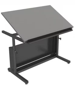 Versa Products Art Table, 30" D, 48" W, 26" to 42" H, Gray, High Density Fiberboard