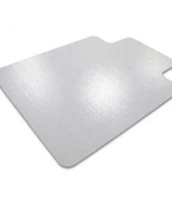 Floortex Chair Mat 48"x53", Traditional Lip Shape, Clear, for Carpet