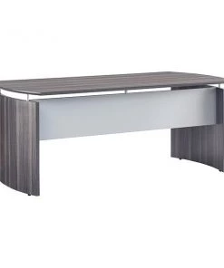 Mayline Curved Desk, 36" D, 72" W, 29-1/2" H, Gray Steel Laminate