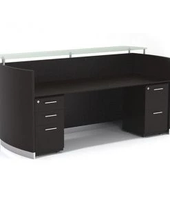 Mayline Reception Desk, 37-1/4" D, 87-1/4" W, 42-3/4" H, Mocha Laminate