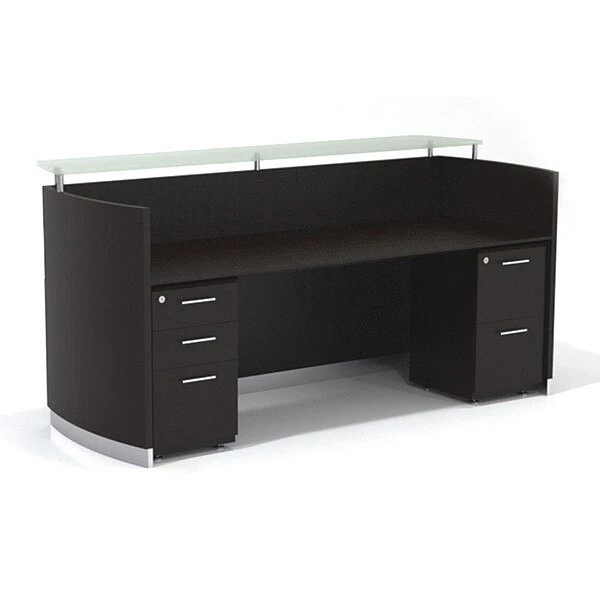 Mayline Reception Desk, 37-1/4" D, 87-1/4" W, 42-3/4" H, Mocha Laminate