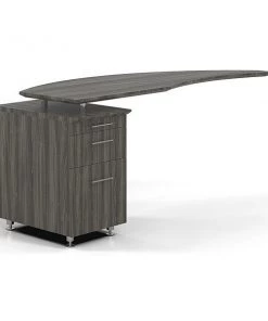 Mayline Left Curved Desk Return, 24" D, 63" W, 29-1/2" H, Gray Steel Laminate