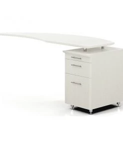 Mayline Right Curved Desk Return, 24" D, 63" W, 29-1/2" H, Textured Sea Salt Laminate