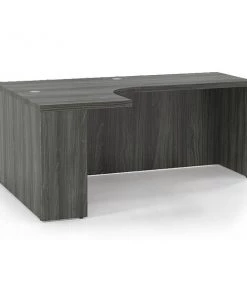 Mayline Corner Desk, 48" D, 72" W, 29-1/2" H, Gray Steel, Furniture Grade MDF (Medium Density Fiberboard)