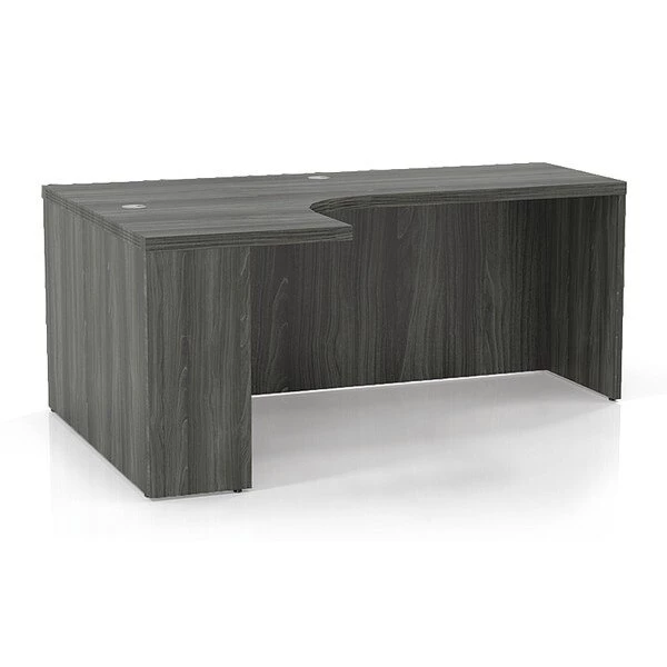 Mayline Corner Desk, 48" D, 72" W, 29-1/2" H, Gray Steel, Furniture Grade MDF (Medium Density Fiberboard)