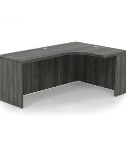 Mayline Corner Desk, 48" D, 72" W, 29-1/2" H, Gray Steel, Furniture Grade MDF (Medium Density Fiberboard)