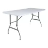 Flash Furniture Rectangle Folding Table, 29" W, 59.25" L, 34" H, Plastic Top, White