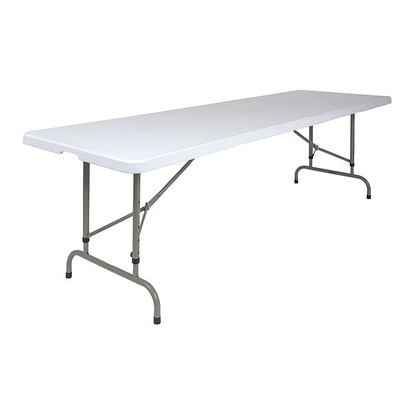 Flash Furniture Rectangle Folding Table, 29" W, 96" L, 34" H, Plastic Top, White