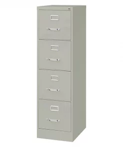 Hirsh 4 Drawer File Cabinet, Light Gray, Letter