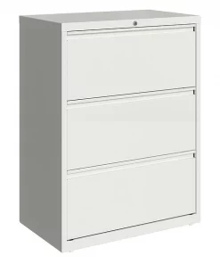 Hirsh 3 Drawer Lateral File Cabinet, White, Legal/Letter