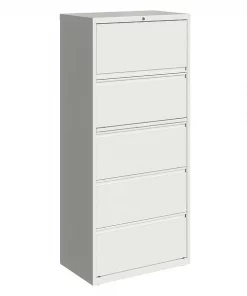 Hirsh 5 Drawer Lateral File Cabinet, White, Legal/Letter