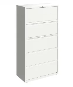 Hirsh 5 Drawer Lateral File Cabinet, White, Legal/Letter