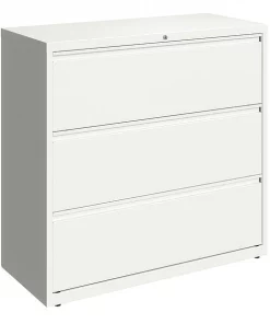 Hirsh 3 Drawer Lateral File Cabinet, White, Legal/Letter
