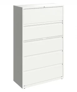 Hirsh 5 Drawer Lateral File Cabinet, White, Legal/Letter