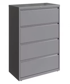 Hirsh 4 Drawer Lateral File Cabinet, Arctic Silver, Legal/Letter