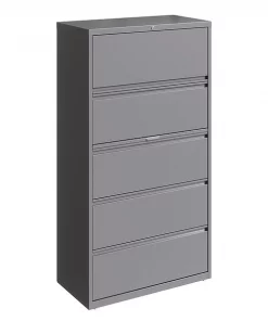 Hirsh 5 Drawer Lateral File Cabinet, Arctic Silver, Legal/Letter