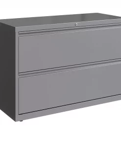 Hirsh 2 Drawer Lateral File Cabinet, Arctic Silver, Legal/Letter