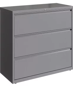 Hirsh 3 Drawer Lateral File Cabinet, Arctic Silver, Legal/Letter