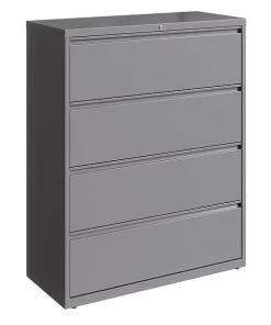 Hirsh 4 Drawer Lateral File Cabinet, Arctic Silver, Legal/Letter