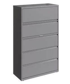 Hirsh 5 Drawer Lateral File Cabinet, Arctic Silver, Legal/Letter
