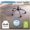 Es Robbins Chair Mat 36"x48", Traditional Lip Shape, Clear, for Carpet, Thickness: 1/4"