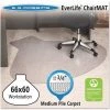 Es Robbins Chair Mat 60"x66", Workstation Shape, Clear, for Carpet, Thickness: 3/4"