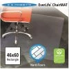 Es Robbins Chair Mat 46"x60", Rectangular Shape, Clear, for Hard Floor