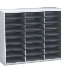 Fellowes Lit Organizer, 24 Sec, 29x11x23-7/16, Gry